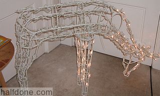Reindeer with only a third of the lights working